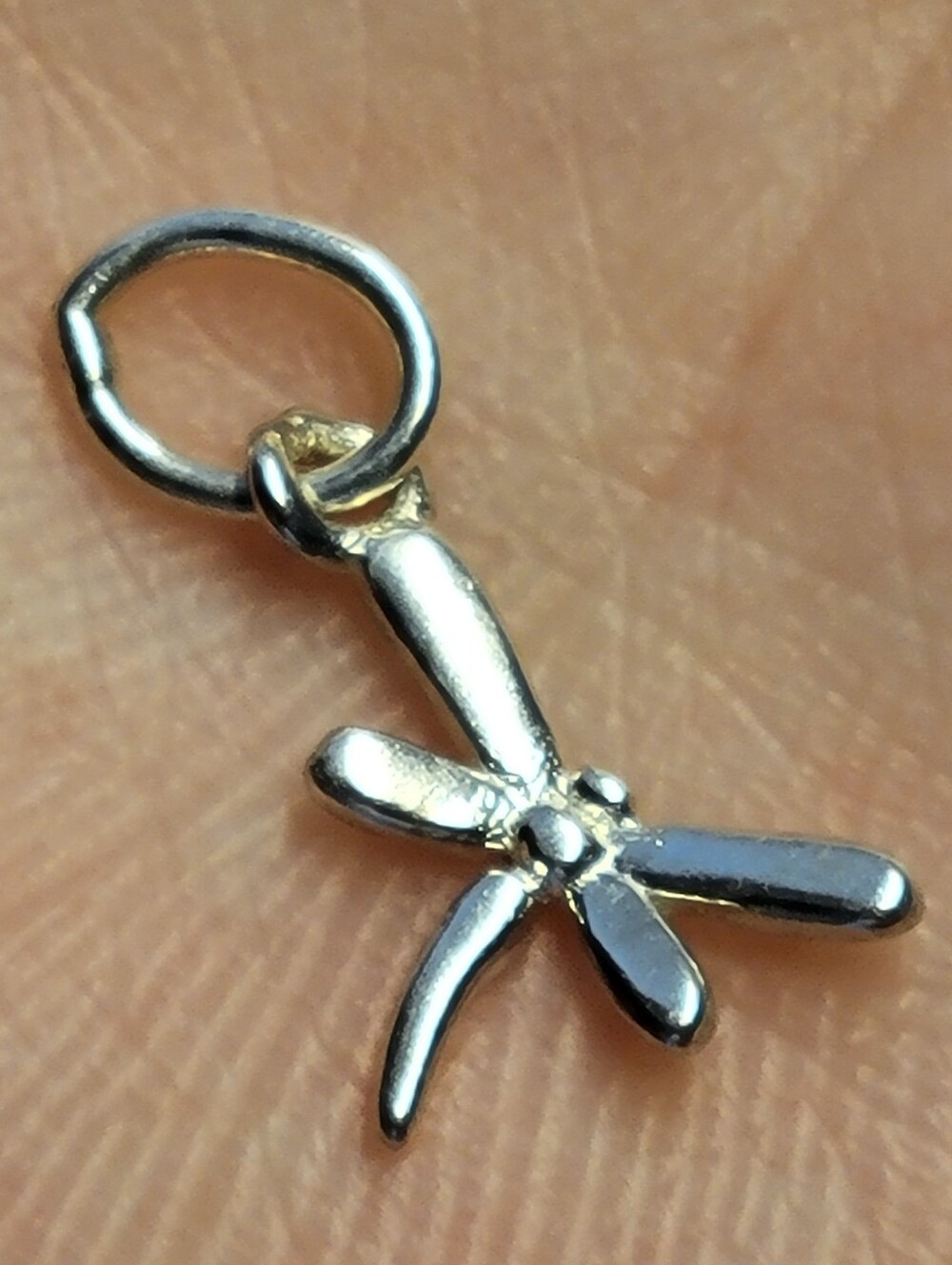 Cute 925 Sterling Silver Dragonfly Charm - Tiny Charm 15mm Long